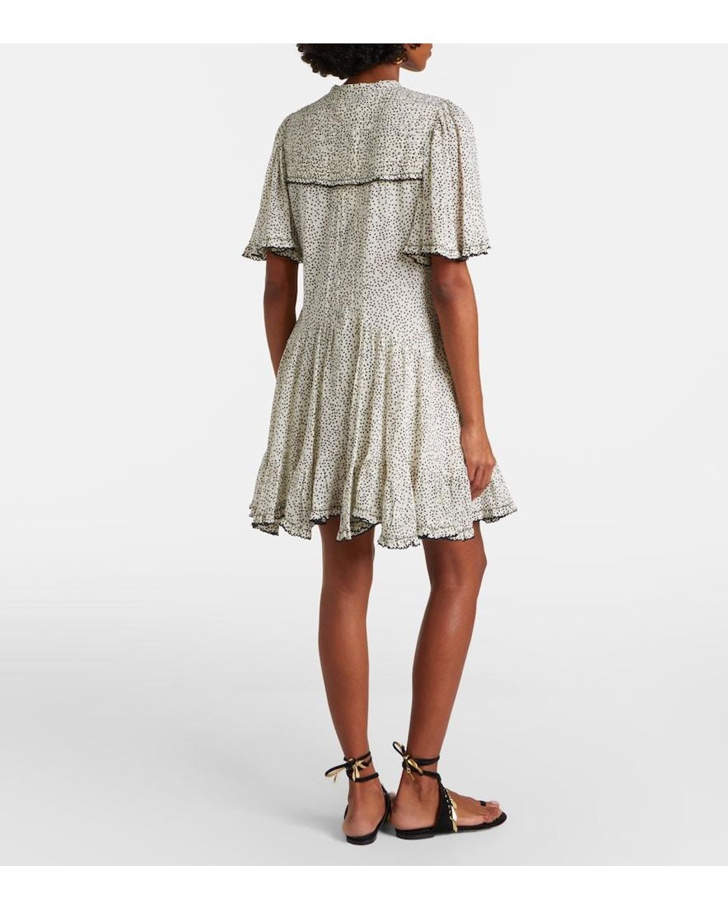 Isabel Marant White Daynia Polka-Dot Cotton Minidress