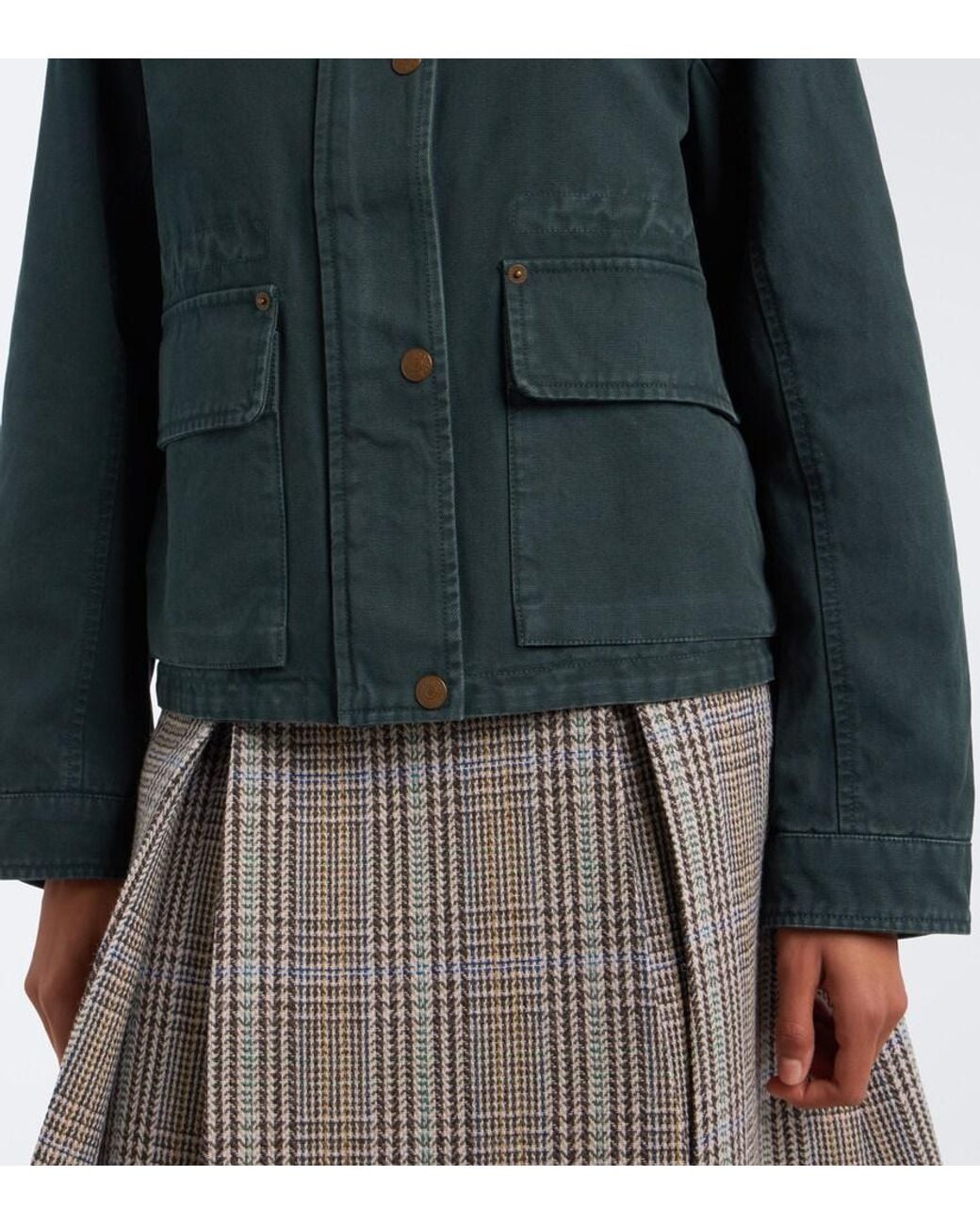 Acne Black Suede-Trimmed Cotton Canvas Jacket