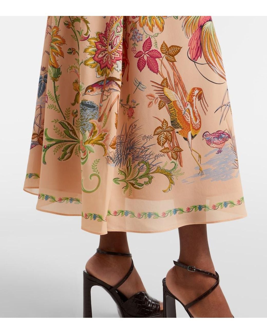Etro Natural Printed Midi Dress