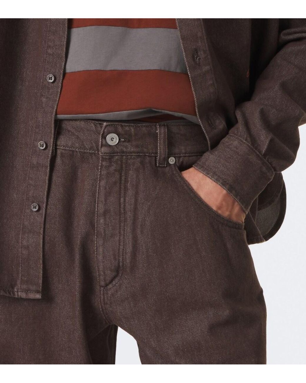 Jacquemus Brown De-Nimes Tempo Barrel-Leg Jeans for men
