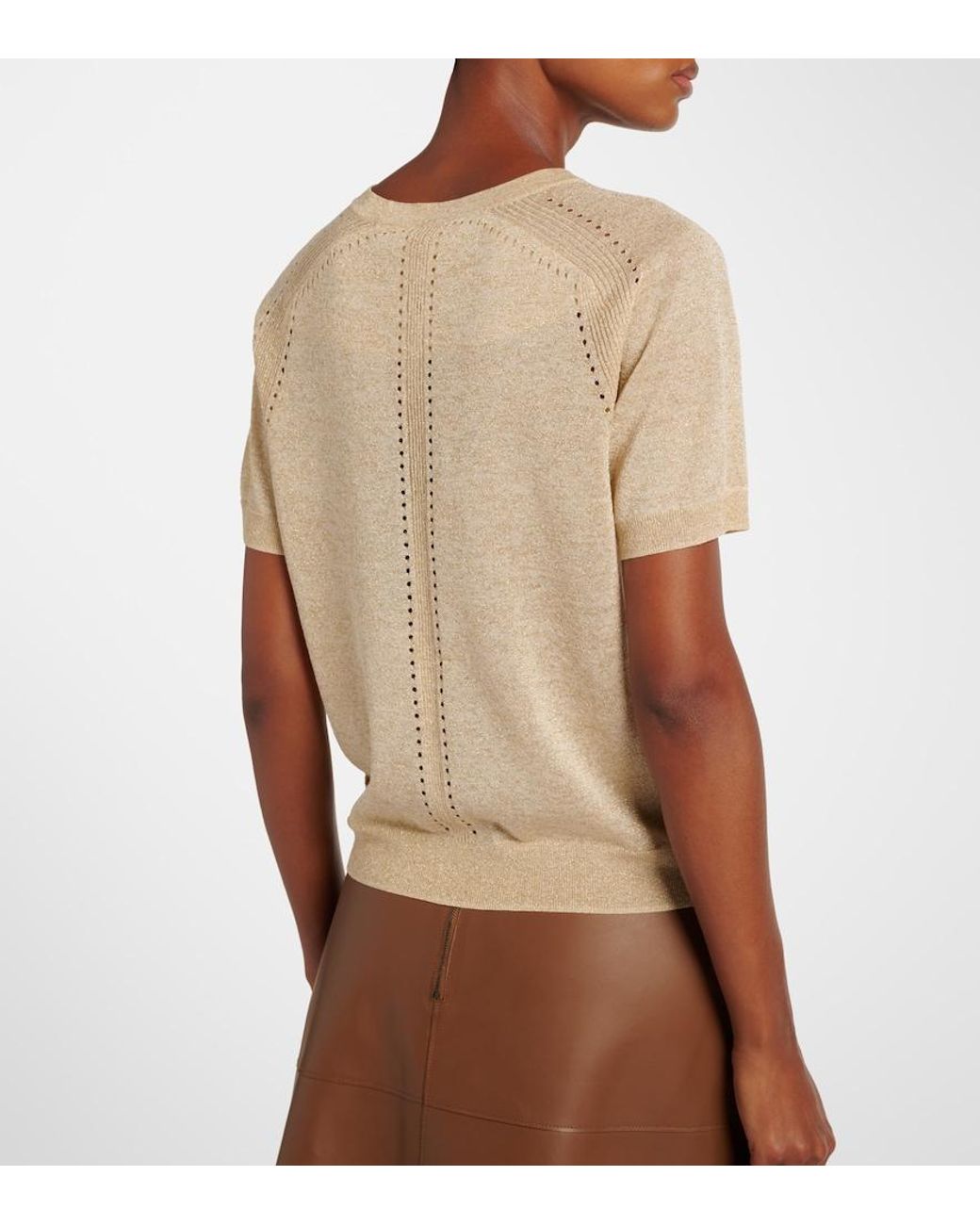 Joseph Natural Lille Knitted Lame Top