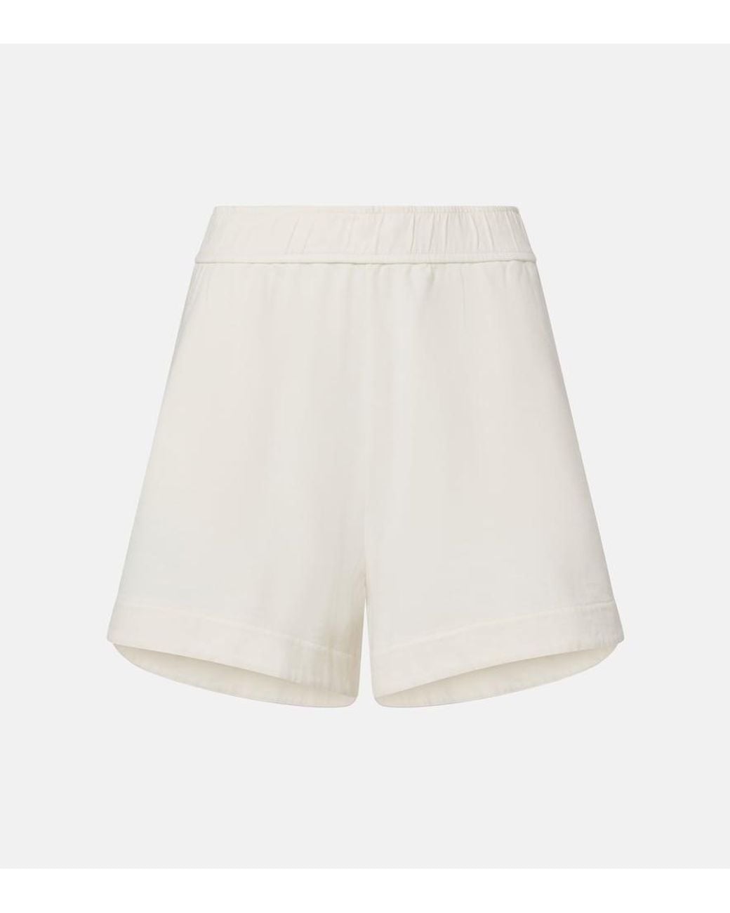 Brunello Cucinelli White High-Rise Cotton Shorts