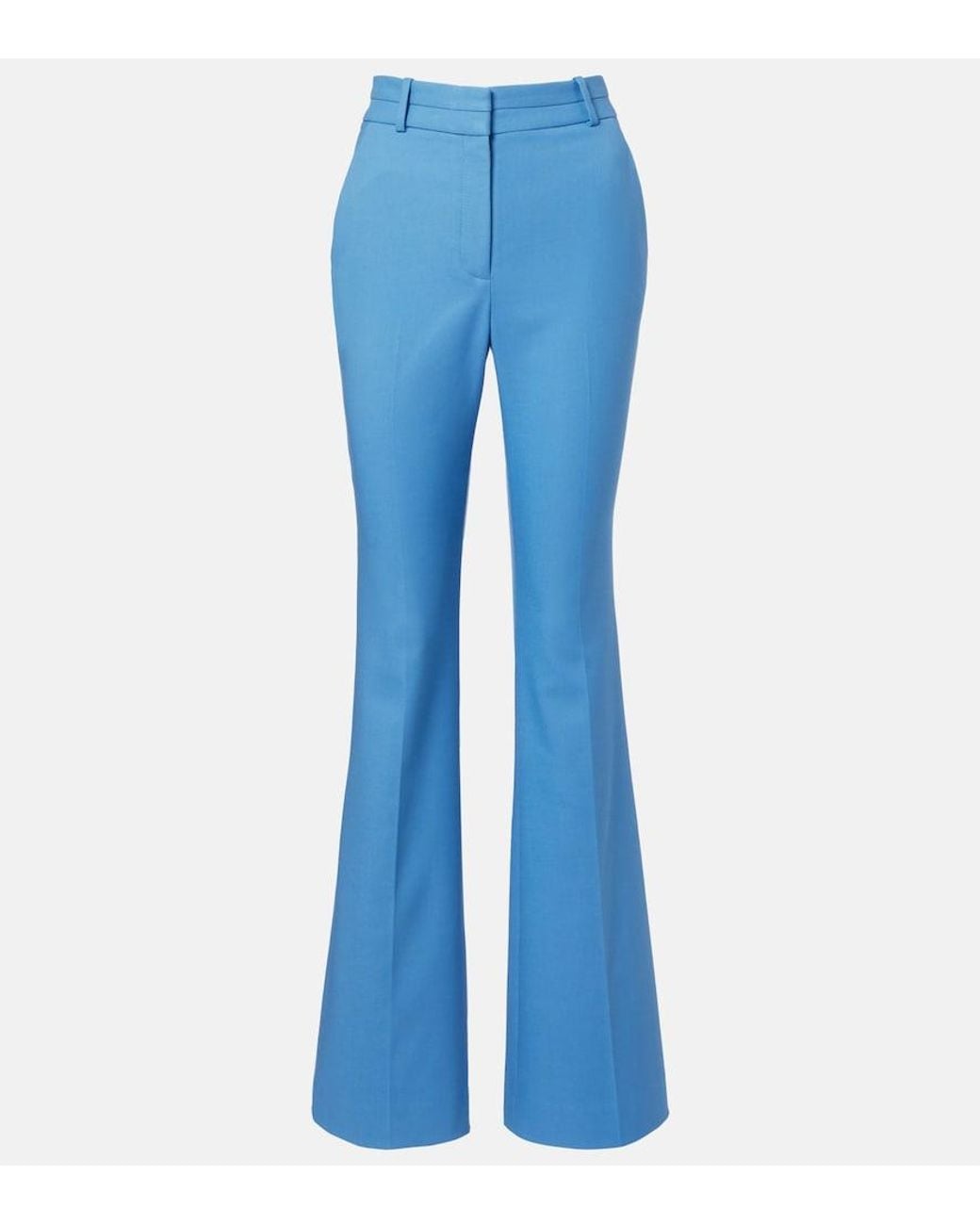 Veronica Beard Blue Melvin Twill Flared Pants