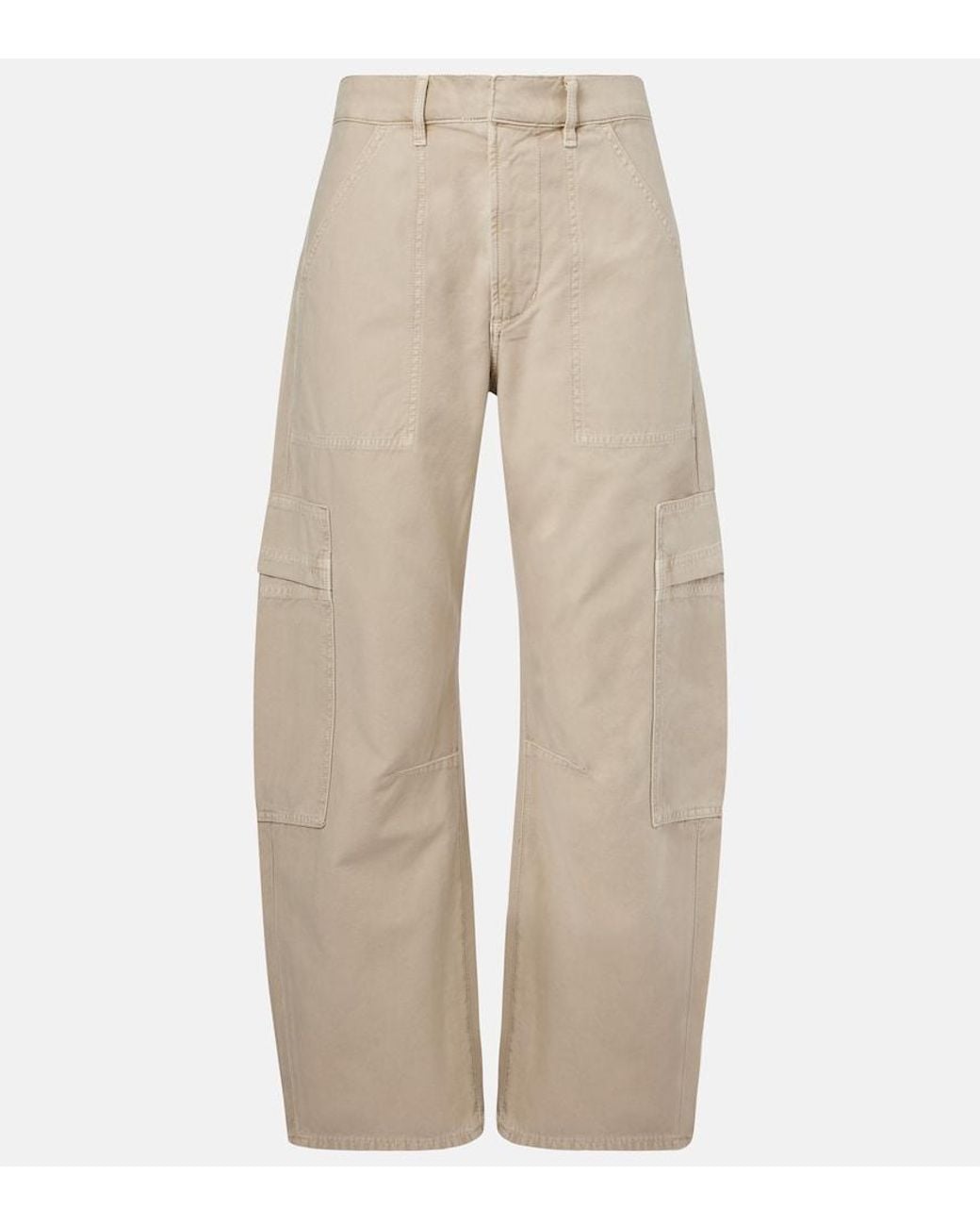 Citizens of Humanity Natural Marcelle Mid-Rise Cotton Twill Cargo Pants