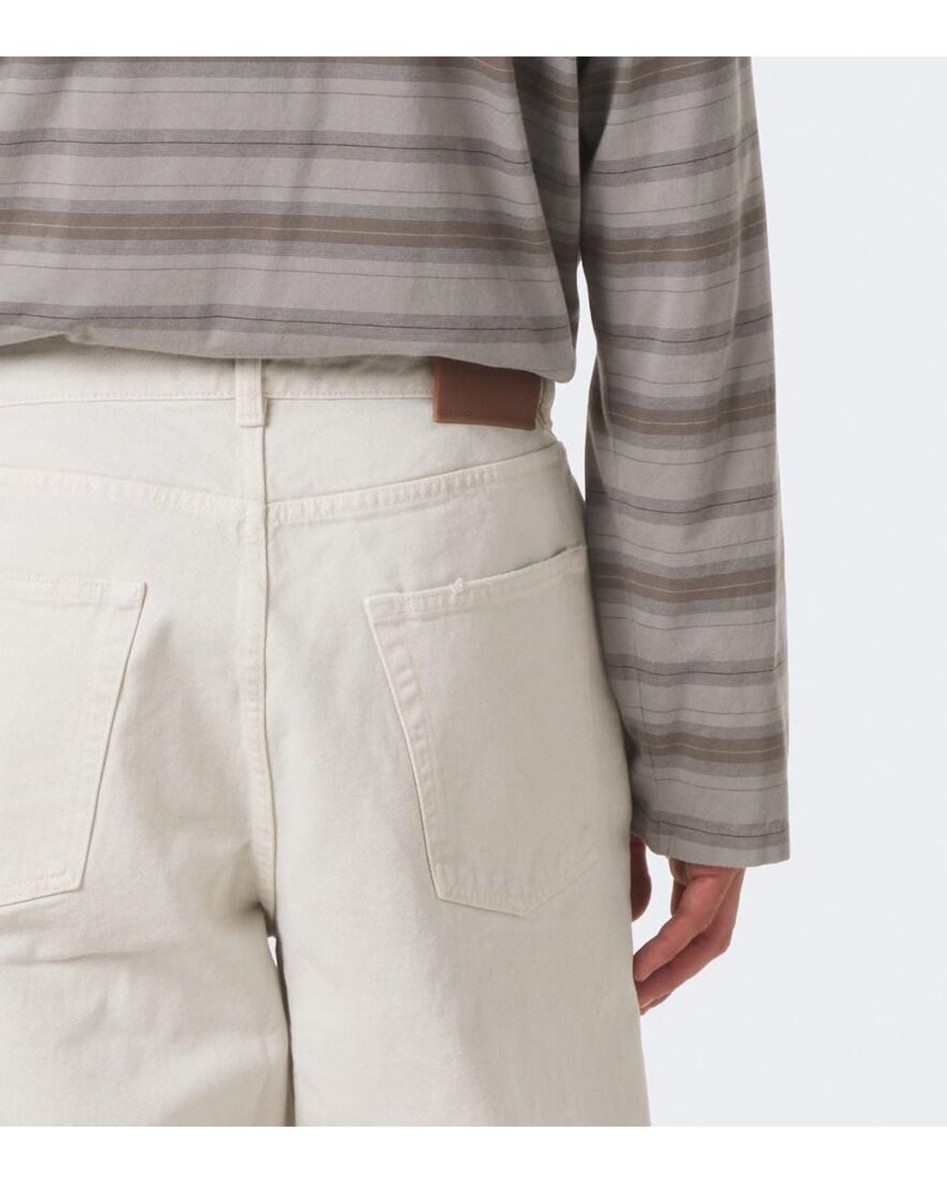 Our Legacy White Vast Cut Distressed Wide-Leg Jeans for men