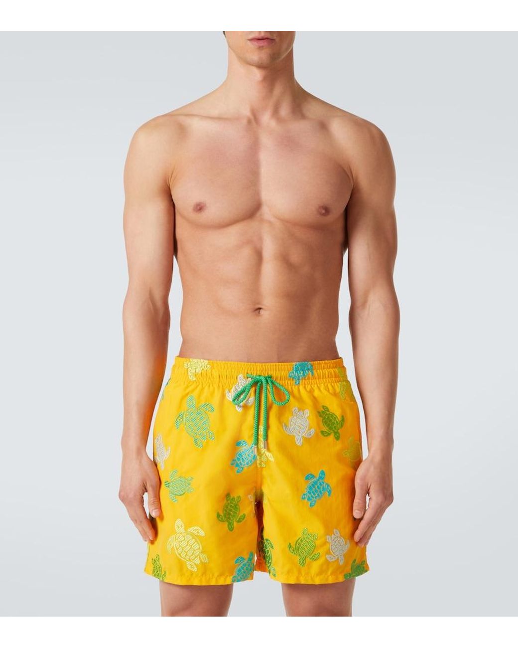 Vilebrequin Yellow Mistral Printed Swim Trunks for men