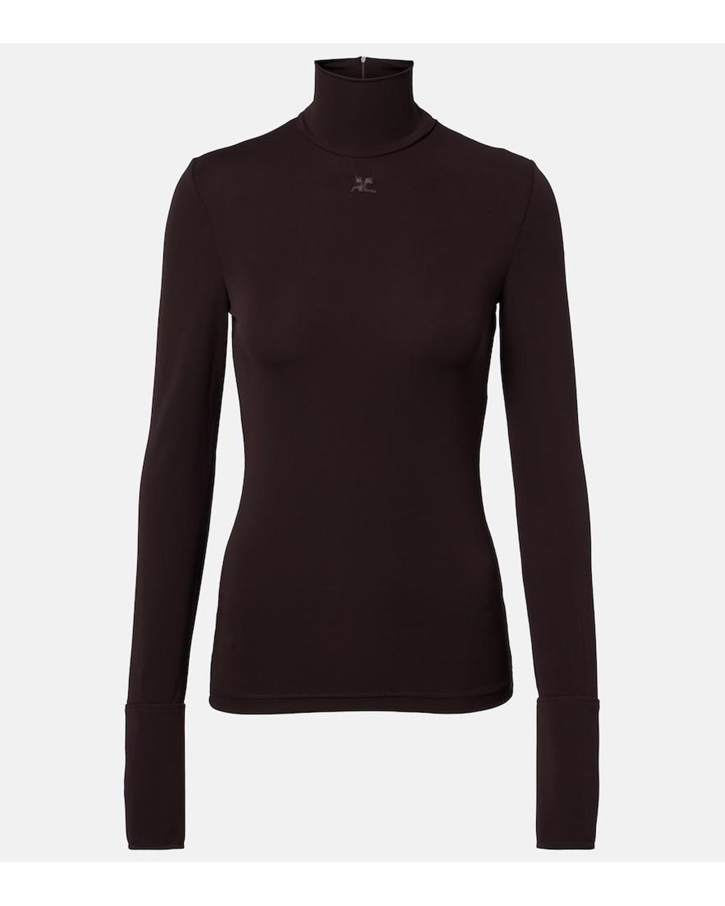 Courreges Black Jersey Turtleneck Sweater
