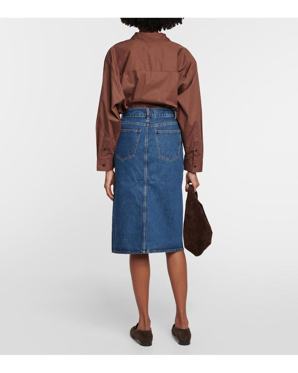Co. Blue Denim Midi Skirt