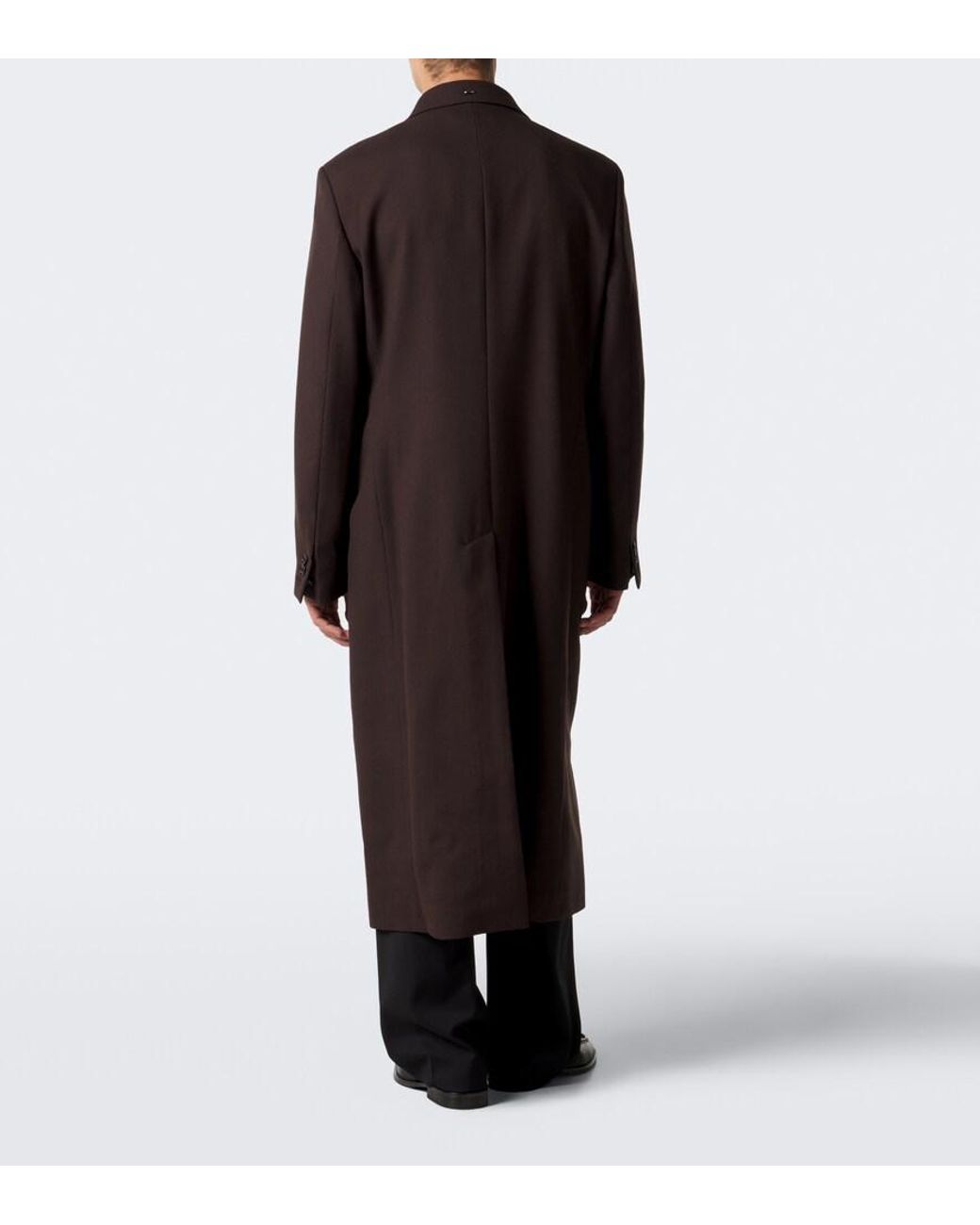 Our Legacy Black Whale Double-Breasted Virgin Wool Coat for men
