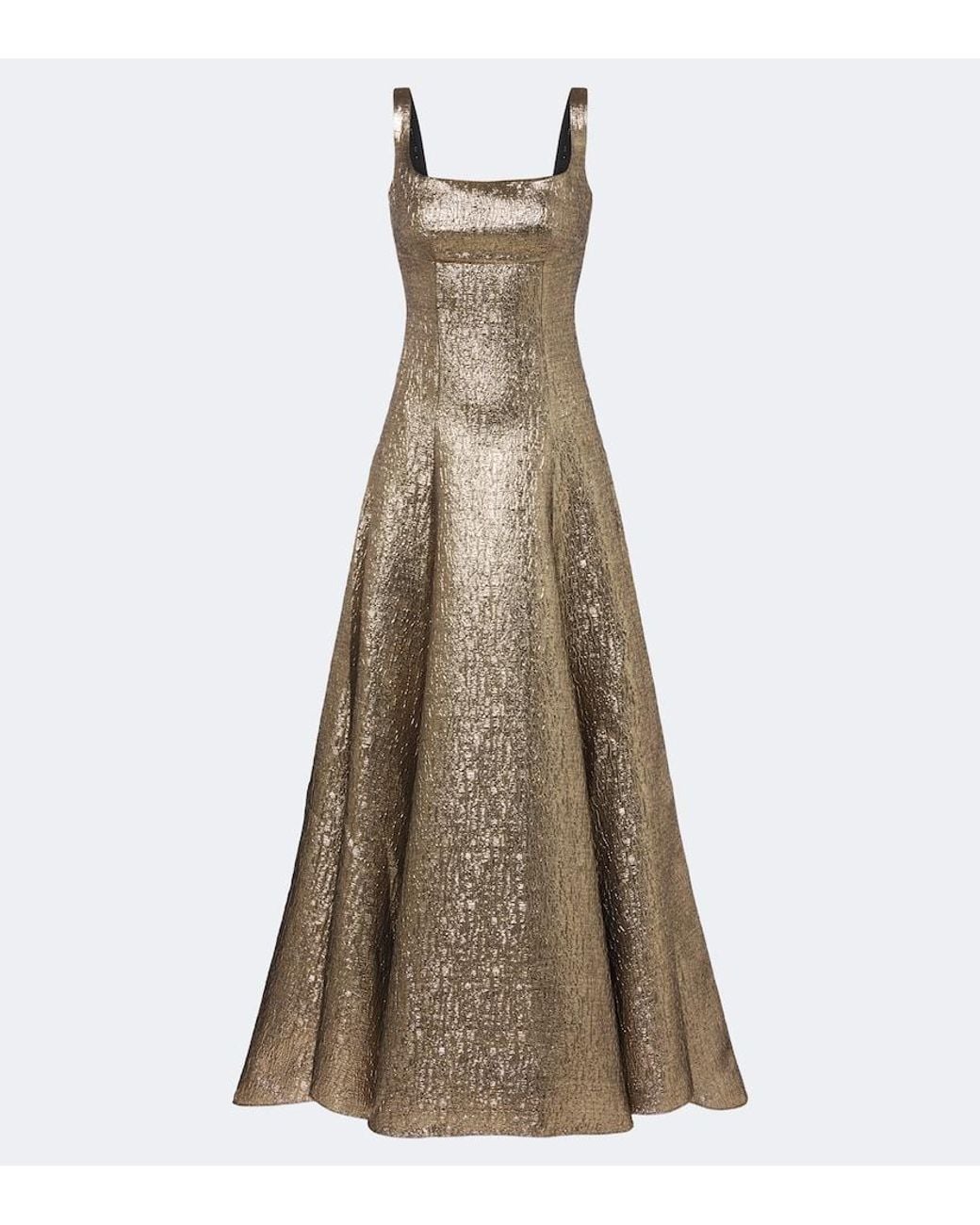 Roland Mouret Natural Lame Jacquard Gown