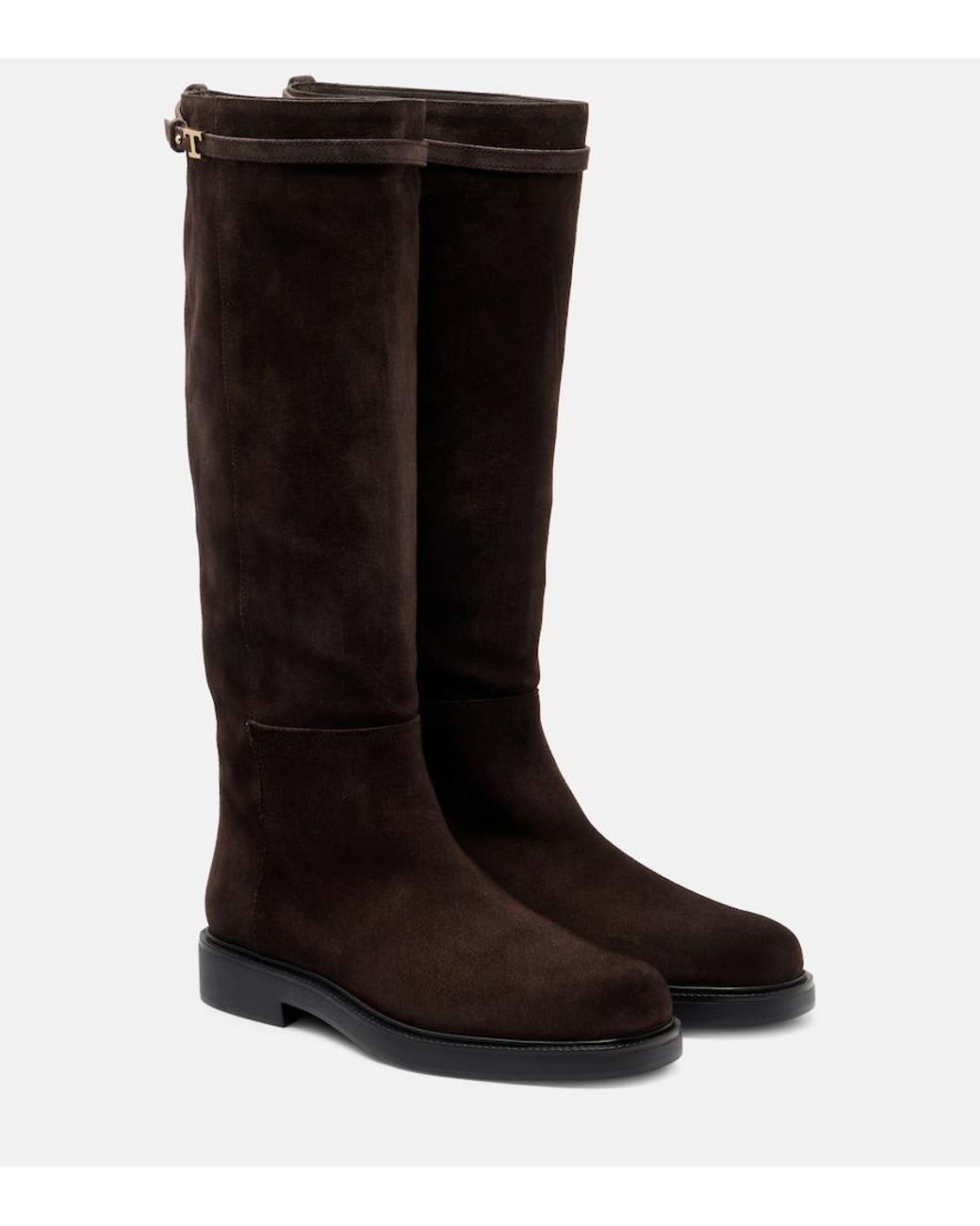 Tod's Black Suede Knee-High Boots