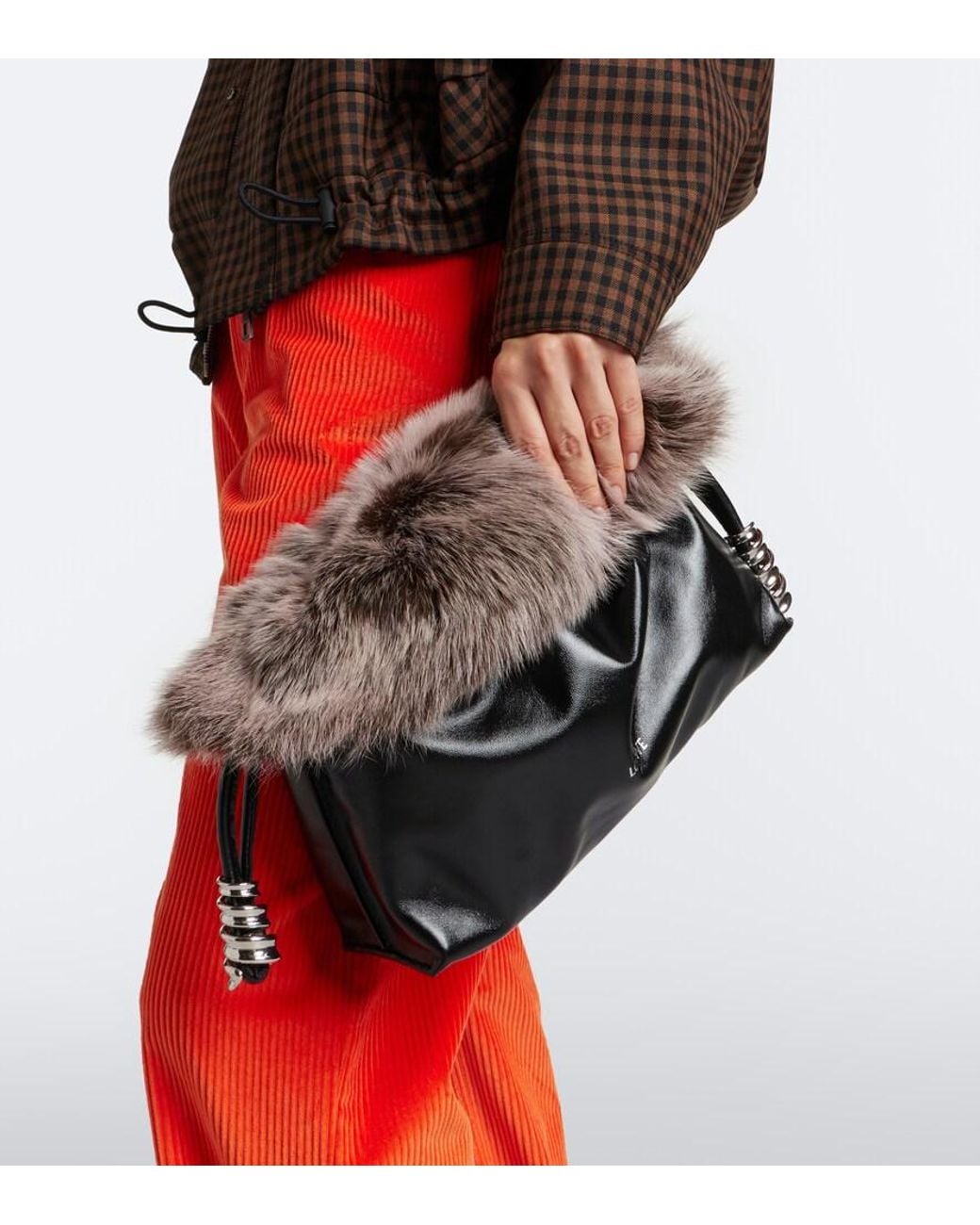 Loewe Black Flamenco Medium Leather Clutch
