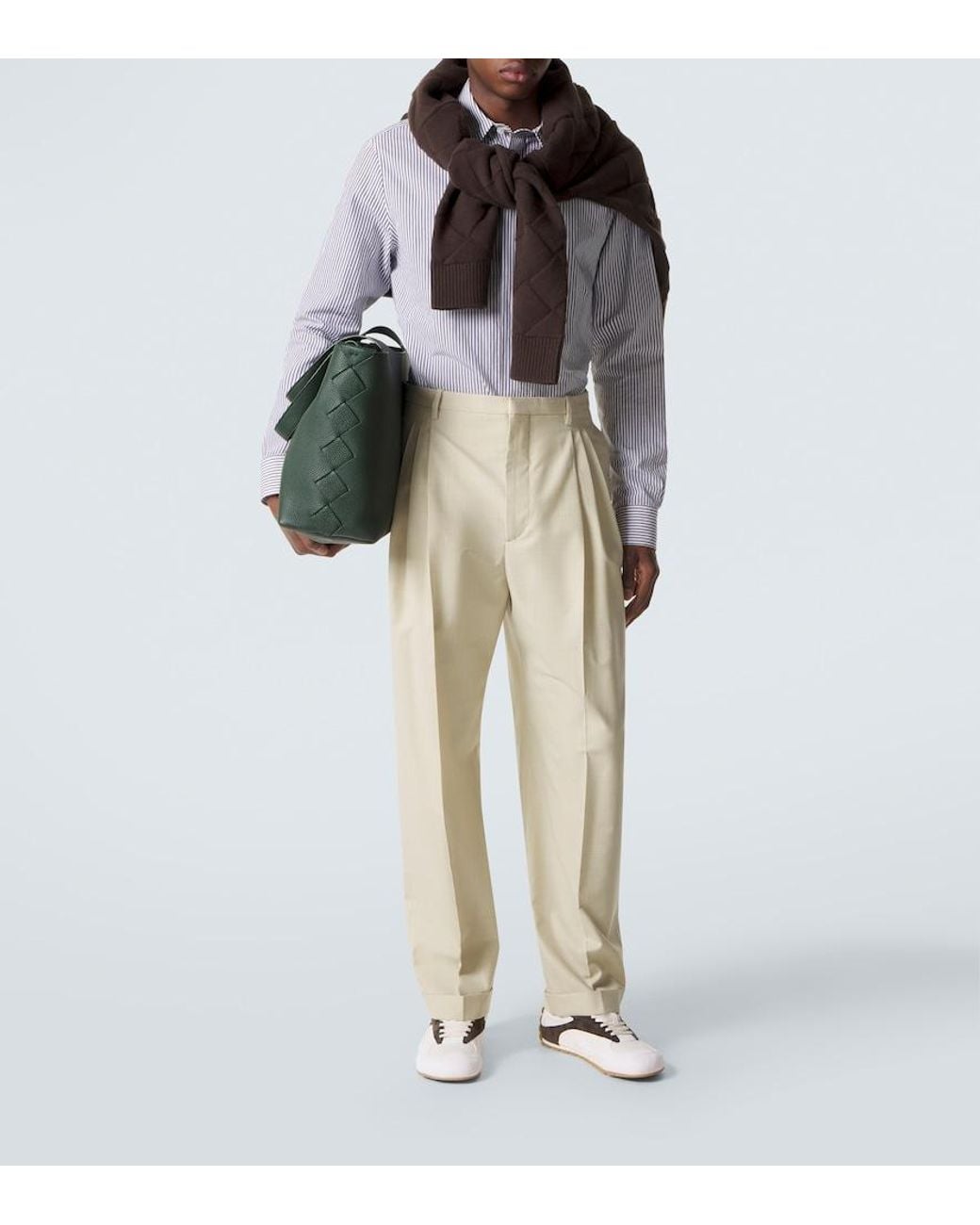 Bottega Veneta Green Diago Intreccio Leather Tote Bag for men
