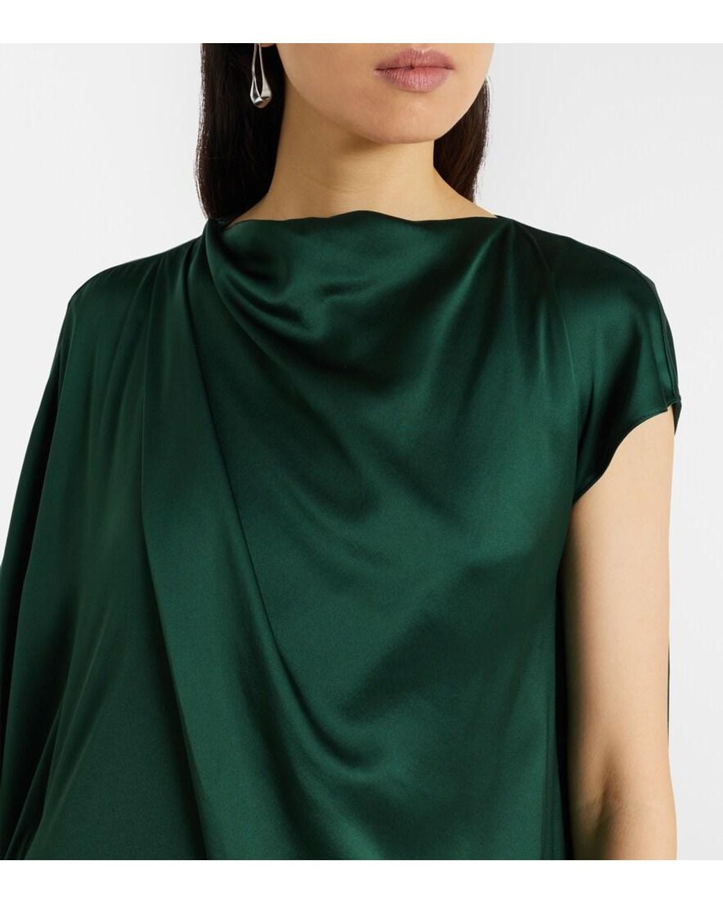 Roksanda Green Maxikleid Hiba Aus Seidensatin