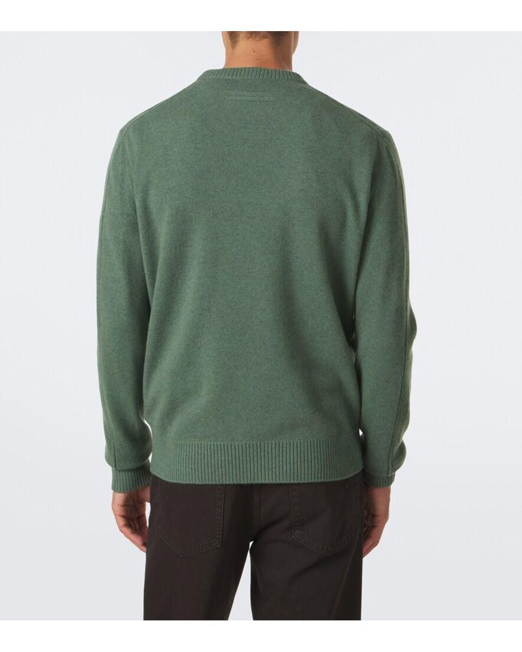 Zegna Green Wool And Cashmere Sweater for men