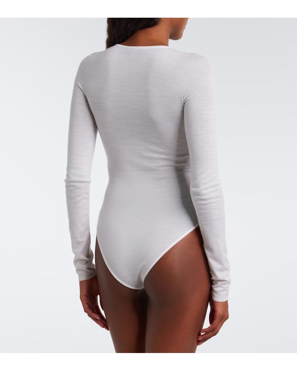 Alaïa White Wool Bodysuit