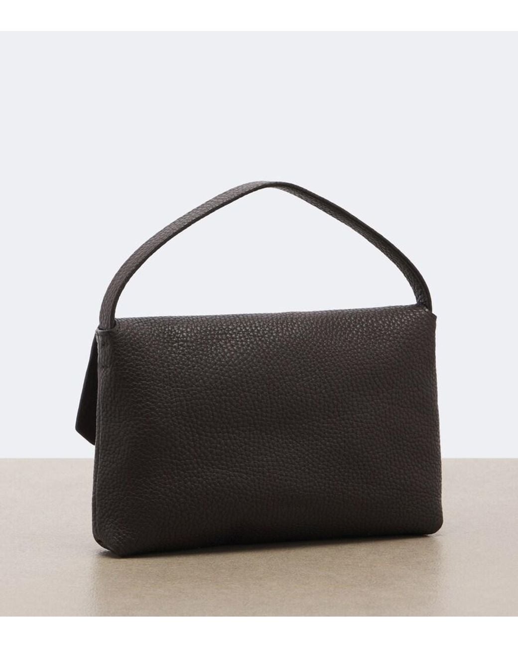 The Row Black Sally Leather Top-Handle Bag
