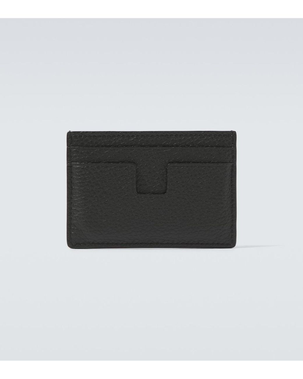 Tom Ford Black Leather Card Holder for men