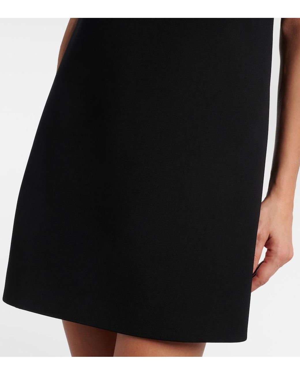 Self-Portrait Black Bow-Detail Crepe Minidress