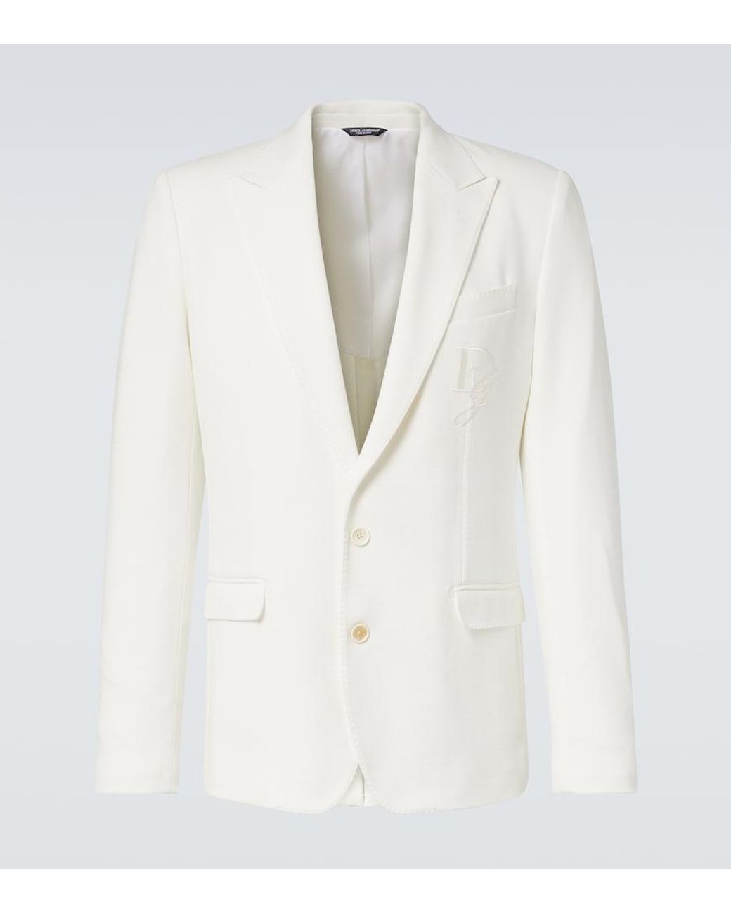Dolce & Gabbana White Single-Breasted Blazer for men