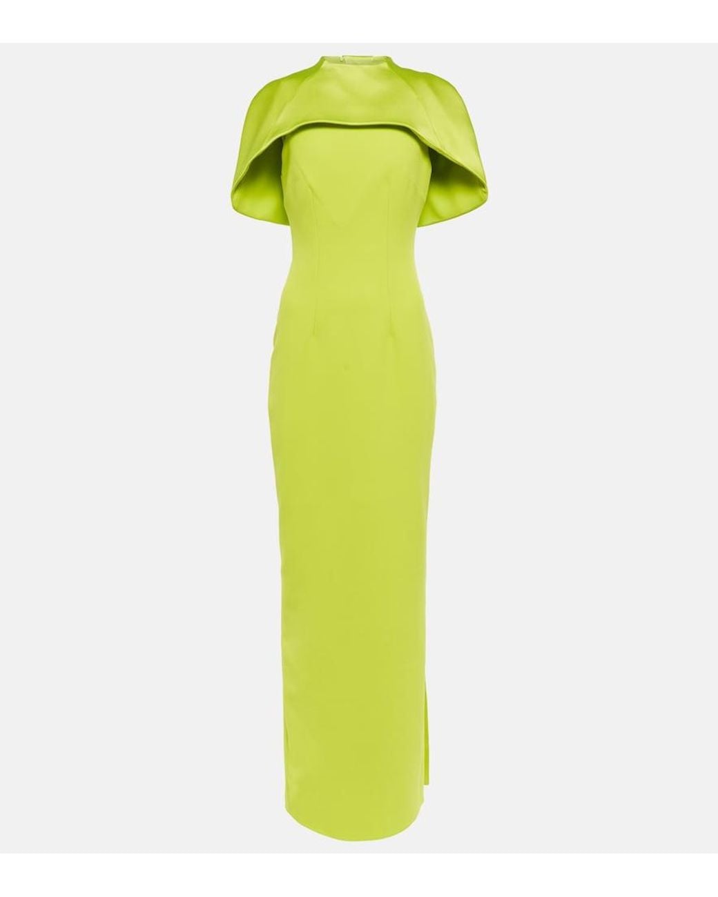 Safiyaa Green Kalika Crepe Gown