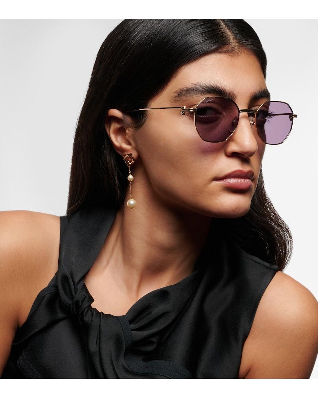 Cartier Purple Premiere Round Sunglasses