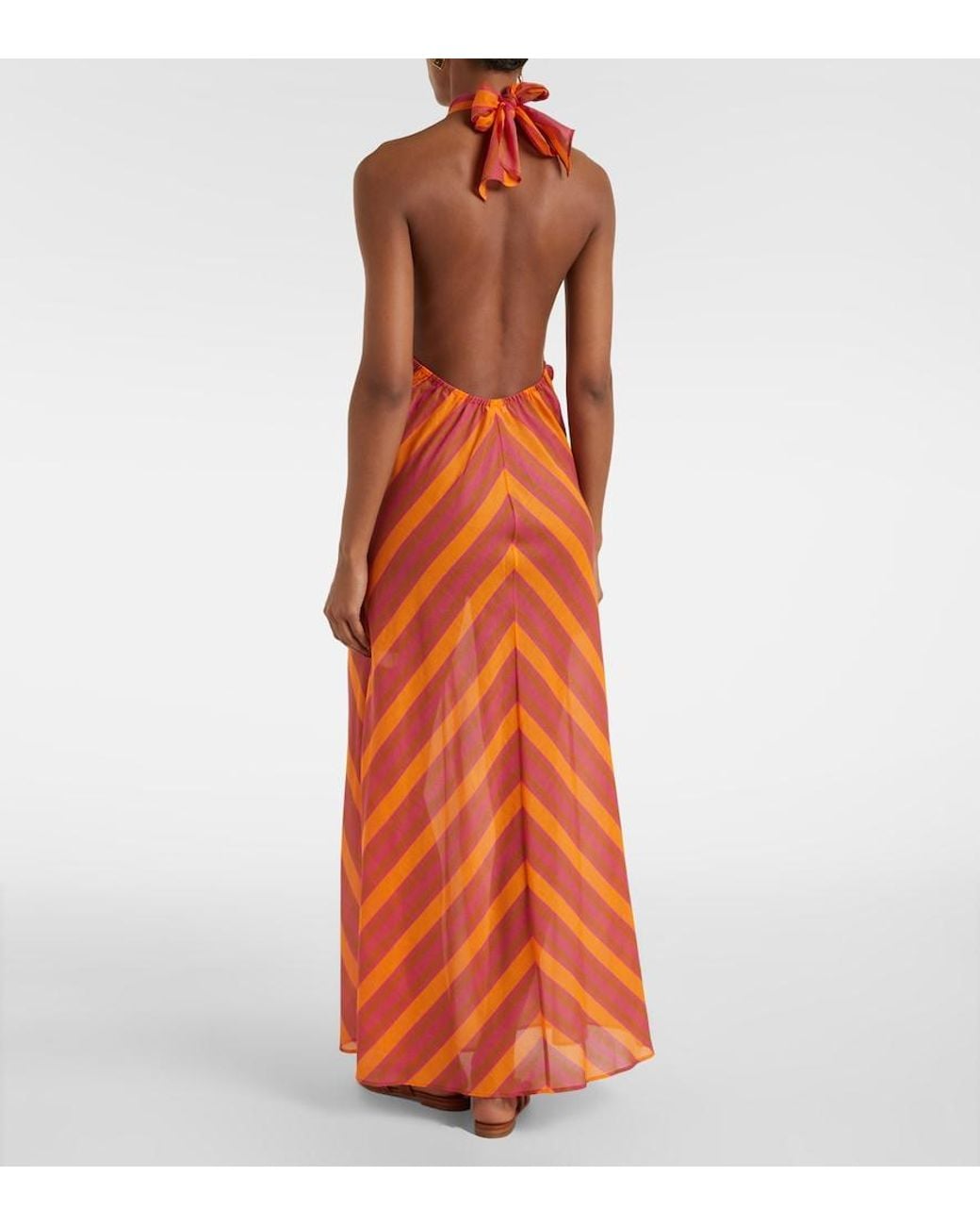 Eres Orange Neree Printed Cotton Voile Maxi Dress