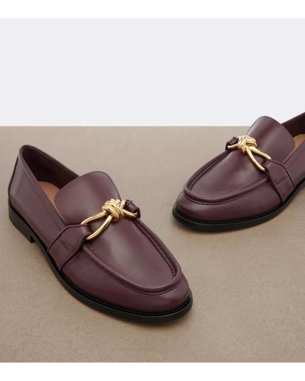 Bottega Veneta Brown Astaire Knot Leather Loafers