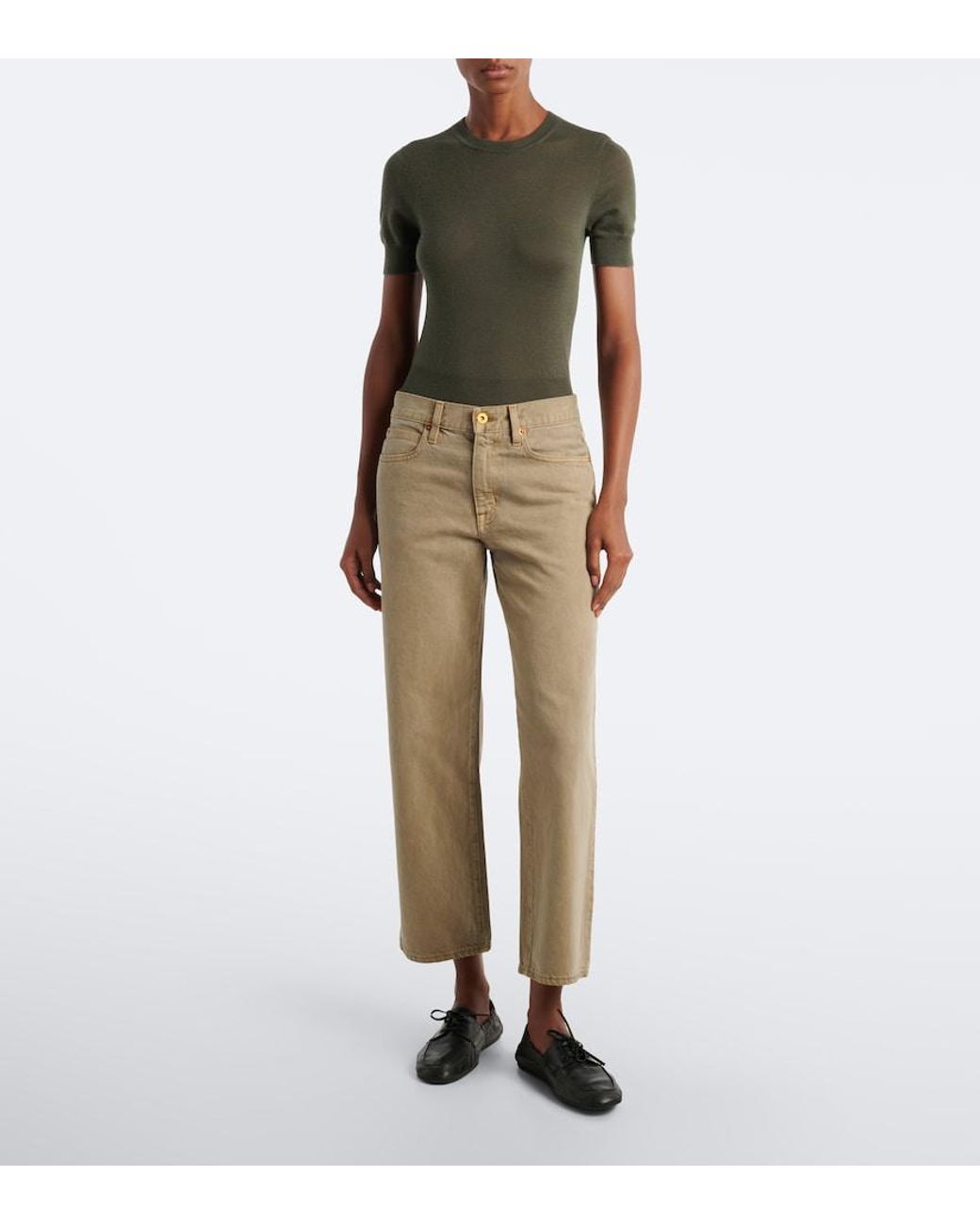 SLVRLAKE Denim Natural Hunter Cropped Straight Jeans