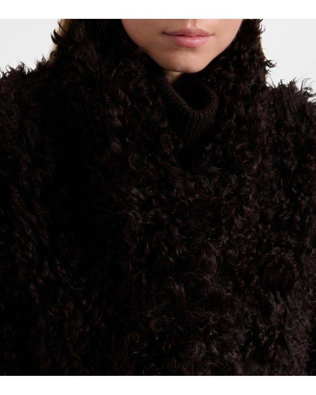 Nour Hammour Black Amara Shearling Coat
