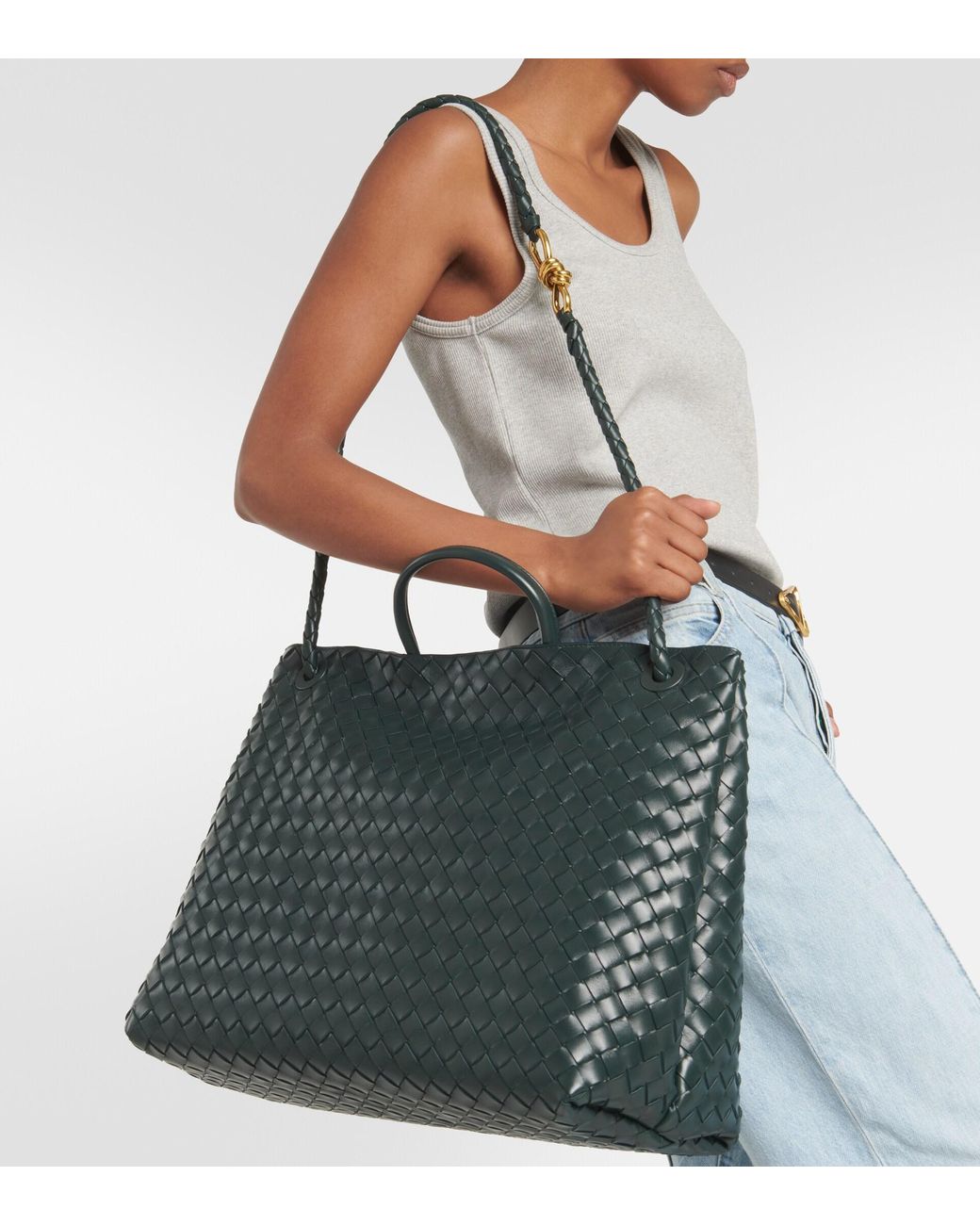 Bottega Veneta Andiamo Medium Leather Tote Bag