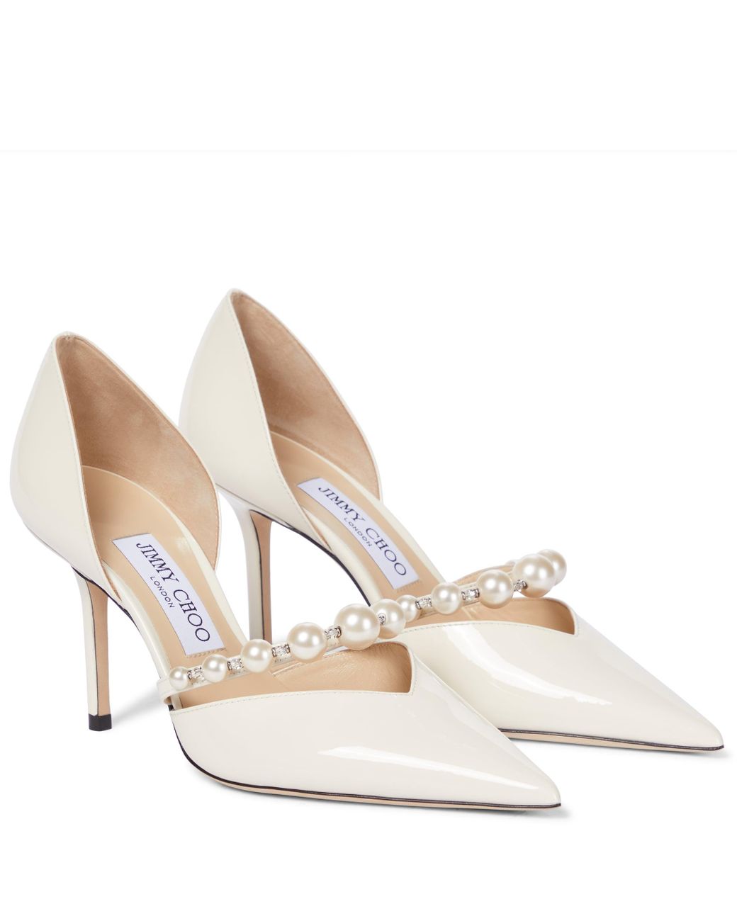 Jimmy Choo Aurelie 85 Patent Leather Pumps in White Lyst
