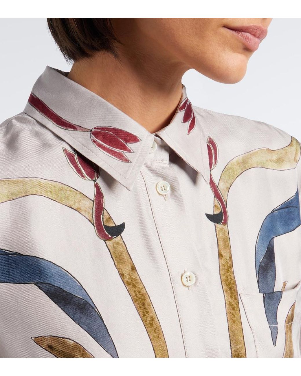 Altuzarra Gray Kiera Belted Printed Silk Shirt Dress