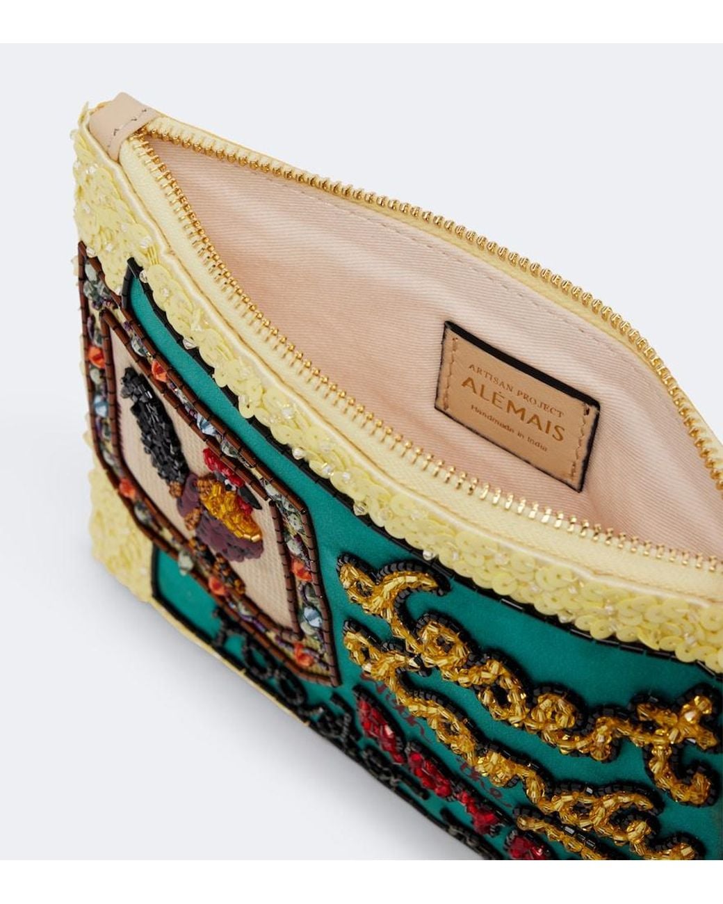 ALÉMAIS Blue Ace Rooster Embellished Pouch