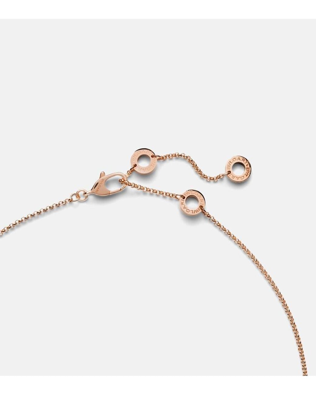 BVLGARI Pink B.Zero1 18Kt Rose Pendant Necklace With Diamonds
