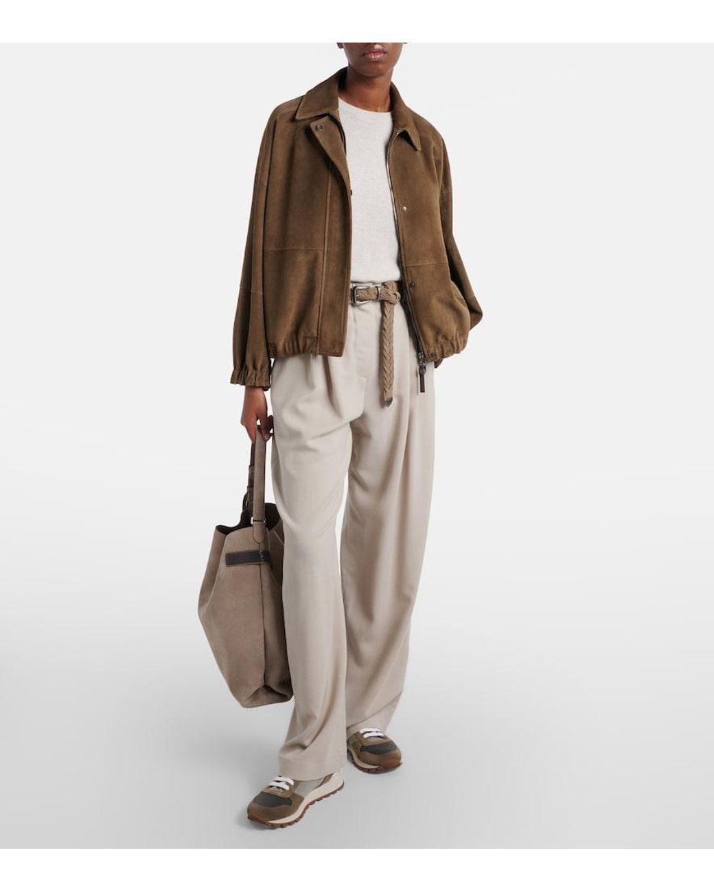 Brunello Cucinelli Green Suede Jacket