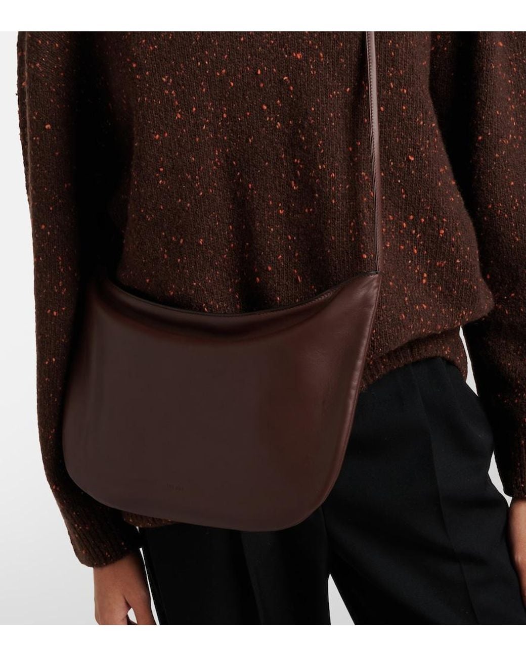 The Row Brown Schultertasche Ew Izzy Medium Aus Leder
