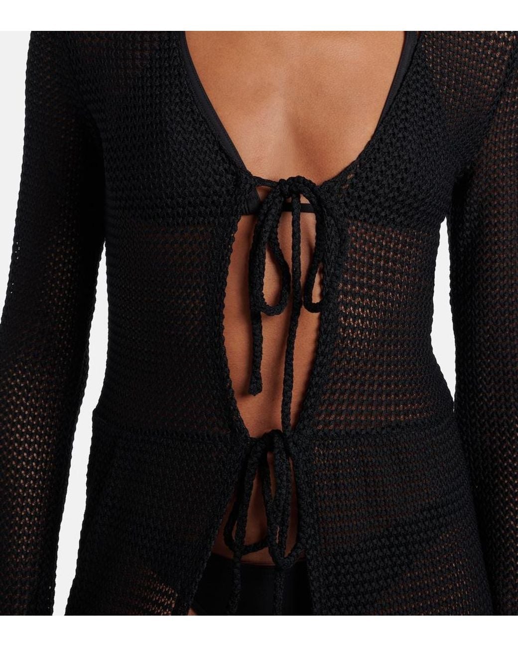 Montce Black Crochet Beach Cover-Up