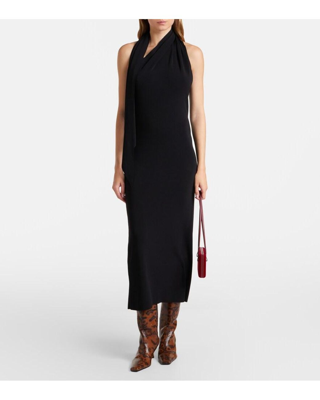Proenza Schouler Brown Snake-Effect Leather Knee-High Boots