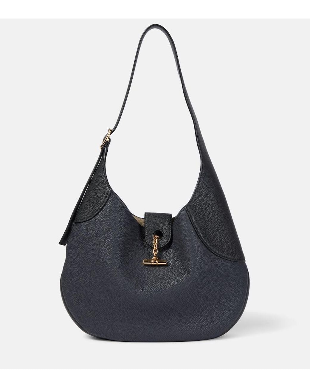 Loro Piana Blue Bobbin Medium Leather Shoulder Bag