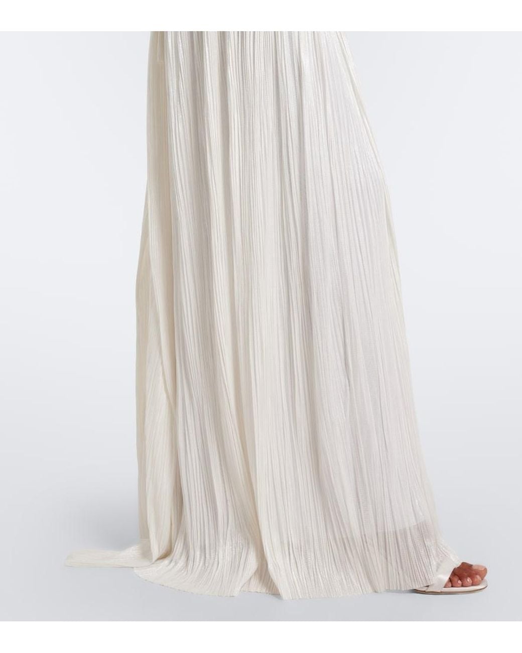 Maria Lucia Hohan White Kamina Cutout Silk Tulle Bustier Gown