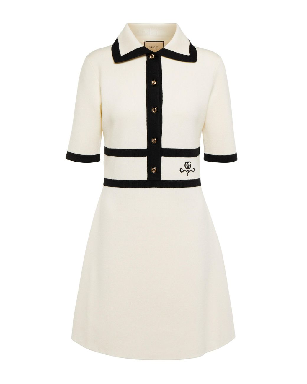 Robe chemise en laine Gucci en coloris Blanc Lyst