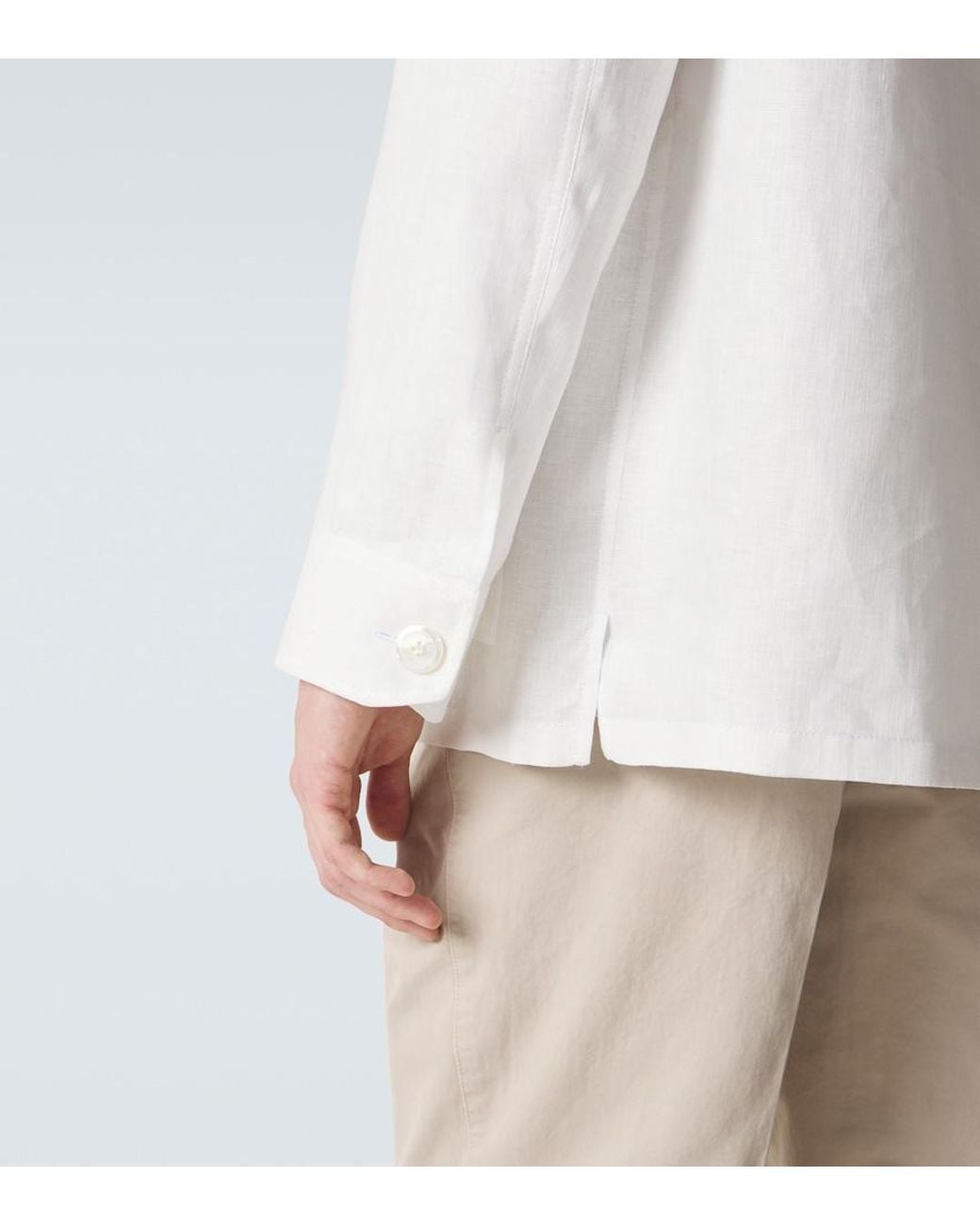 Brioni White Linen And Cotton Jacket for men