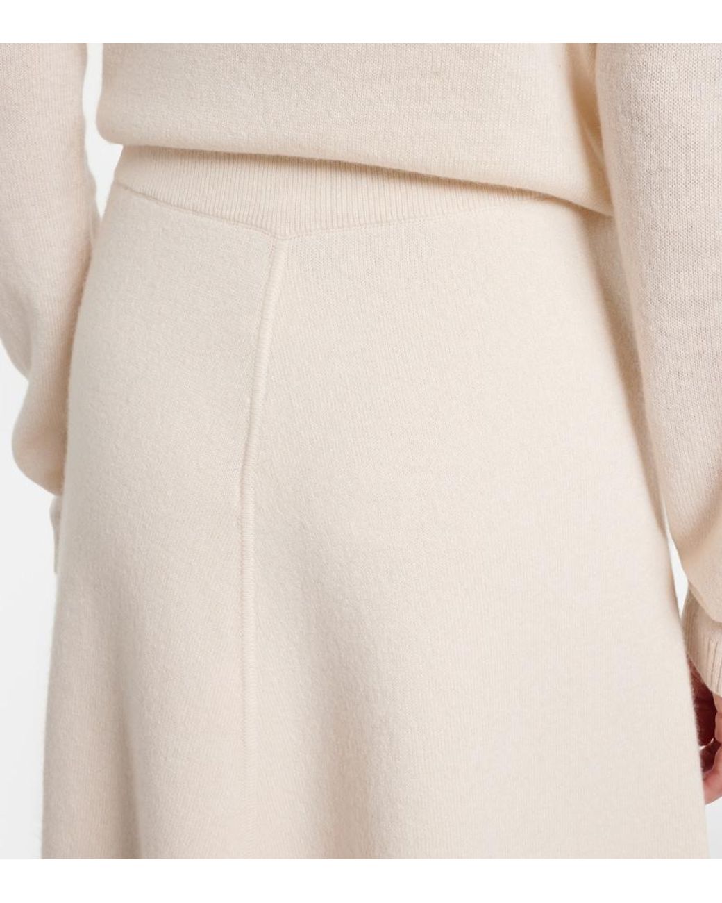 Jardin Des Orangers White Wool And Cashmere Midi Skirt