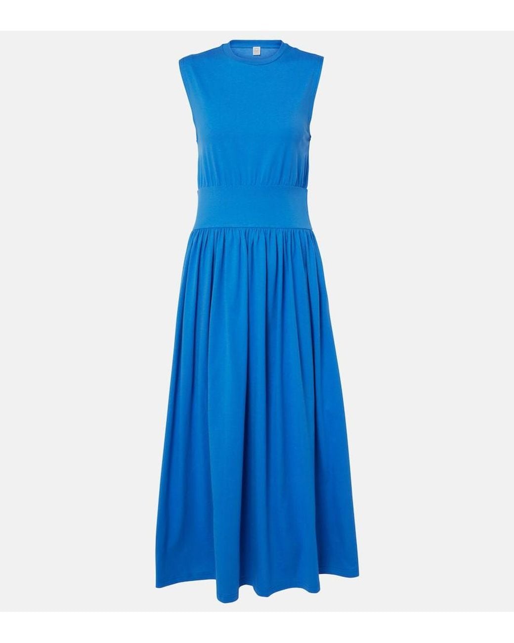 Totême Blue Cotton Jersey Midi Dress