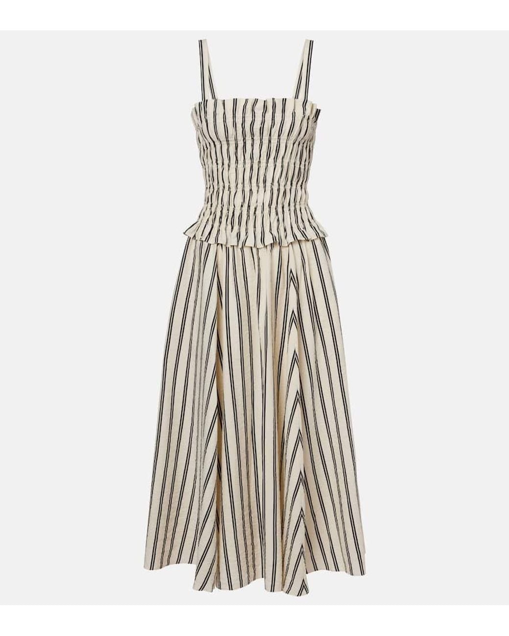 Polo Ralph Lauren Silk-Blend A-Line Midi Dress in Natural | Lyst Polo Ralph Lauren Silk-Blend A-Line Midi Dress in Natural | Lyst
