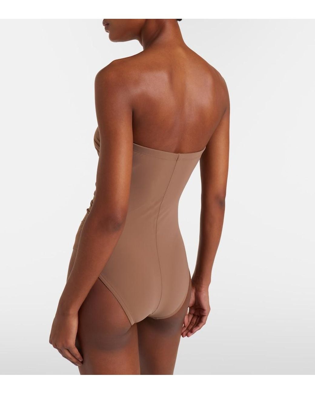 Karla Colletto Brown Basics Ruched Swimsuit