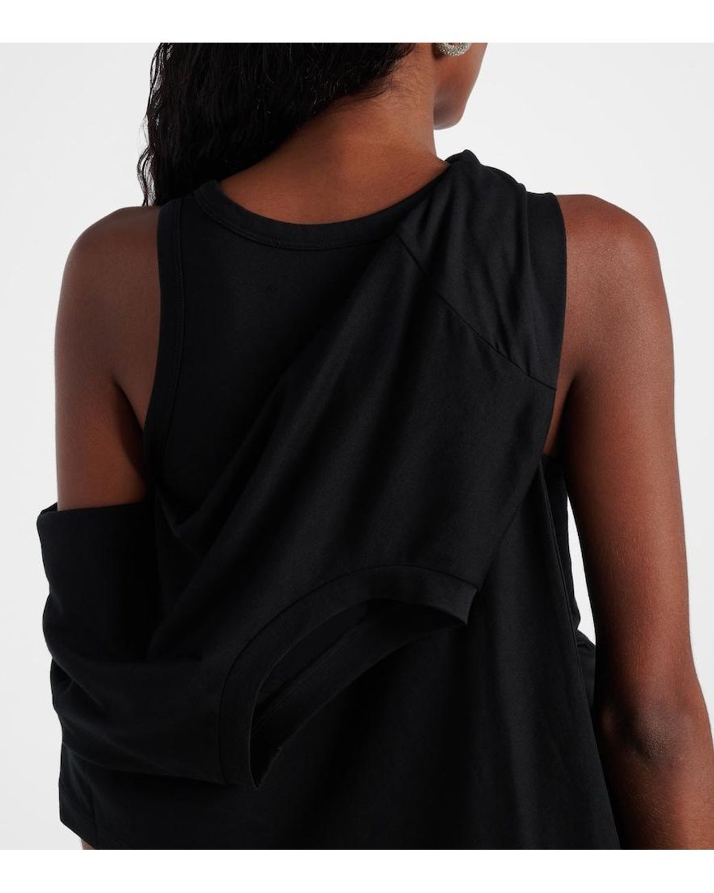 Coperni Black Layered Cotton-Blend Jersey Maxi Dress