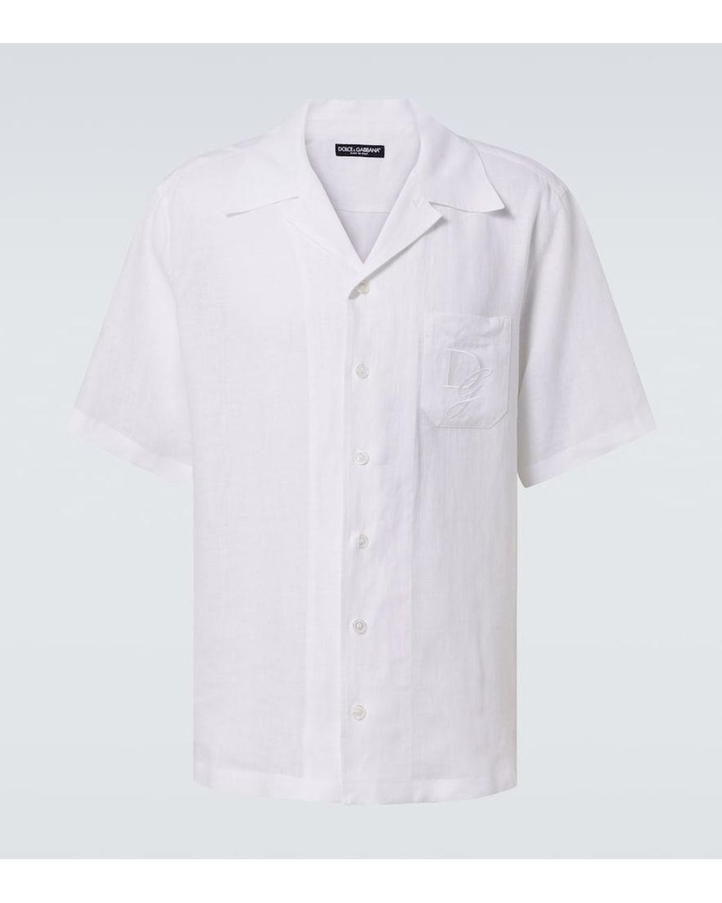 Dolce & Gabbana White Linen Shirt for men