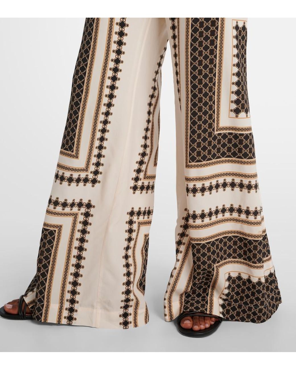 Zimmermann Metallic Printed Wide-Leg Pants